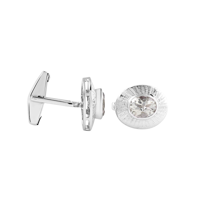 Sterling Silver Green Amethyst Cufflinks