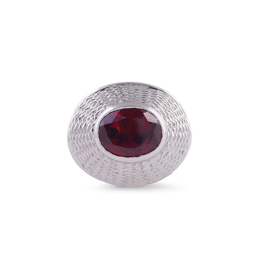 Sterling Silver Garnet Cufflinks