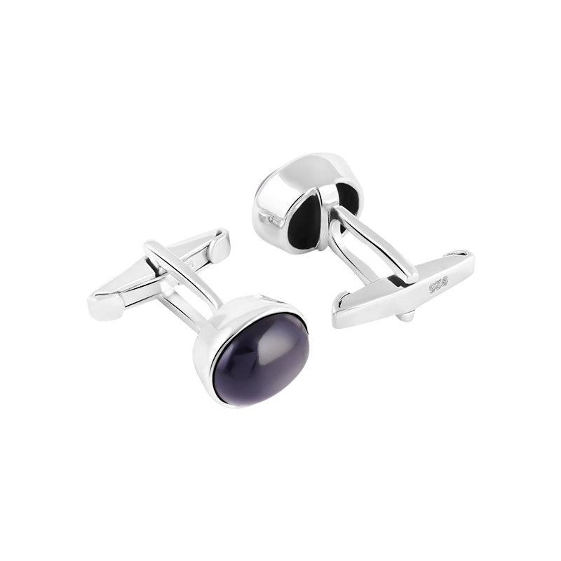 Sterling Silver Black Star Cufflinks