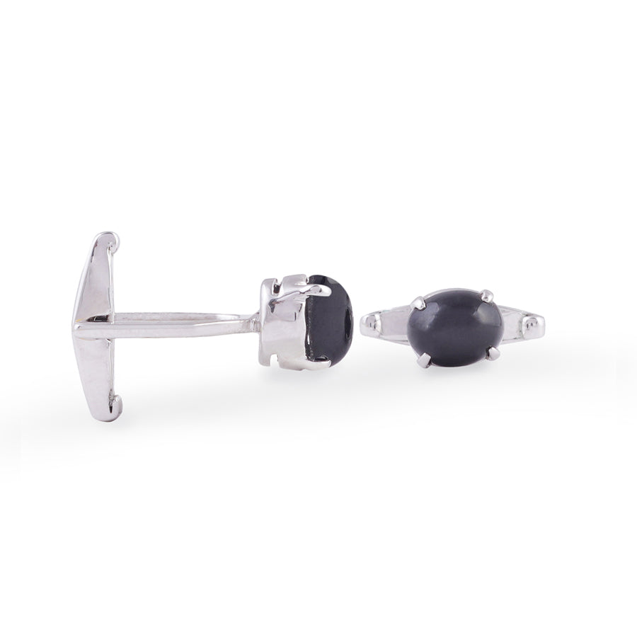 Sterling Silver Black Star Cufflinks