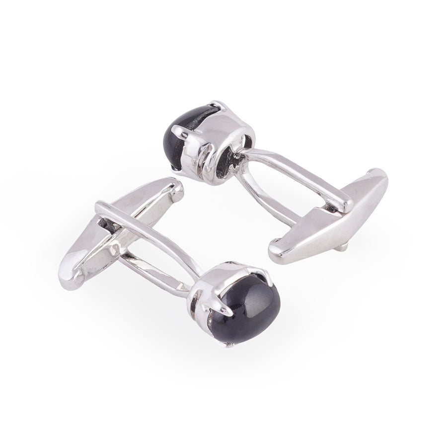 Sterling Silver Black Star Cufflinks