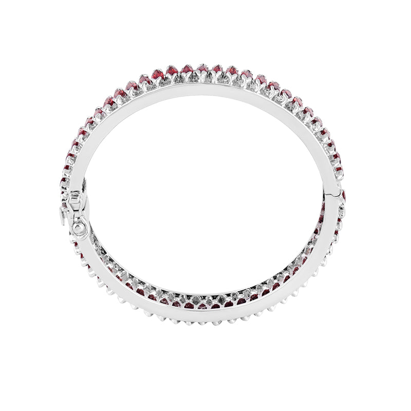 Sterling Silver Garnet Bangle