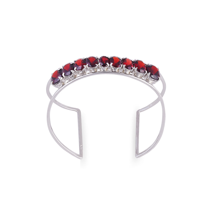 Sterling Silver Garnet Bangle