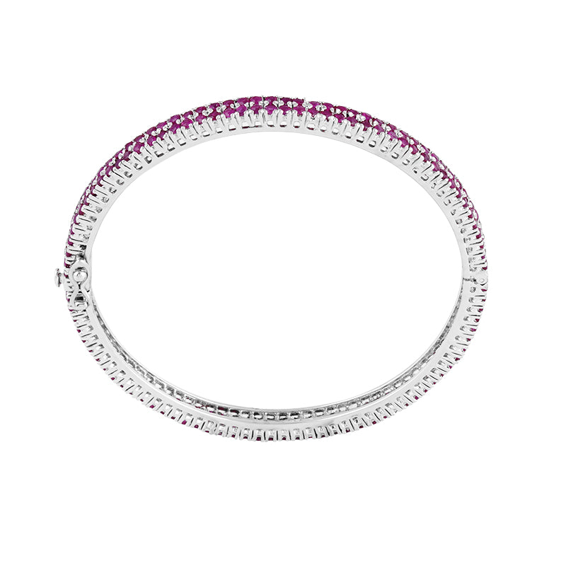 Sterling Silver Ruby Bangle