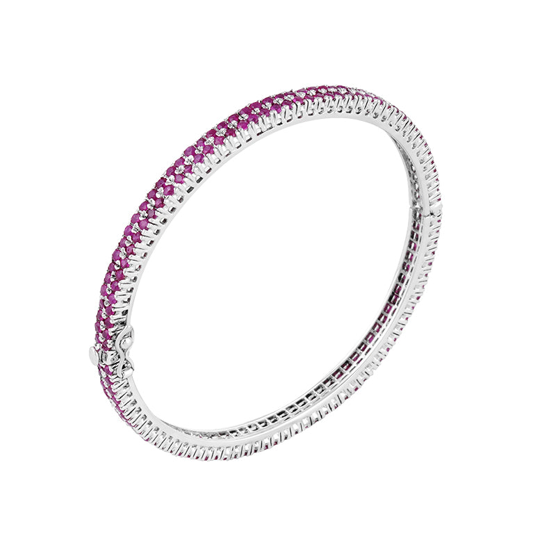 Sterling Silver Ruby Bangle