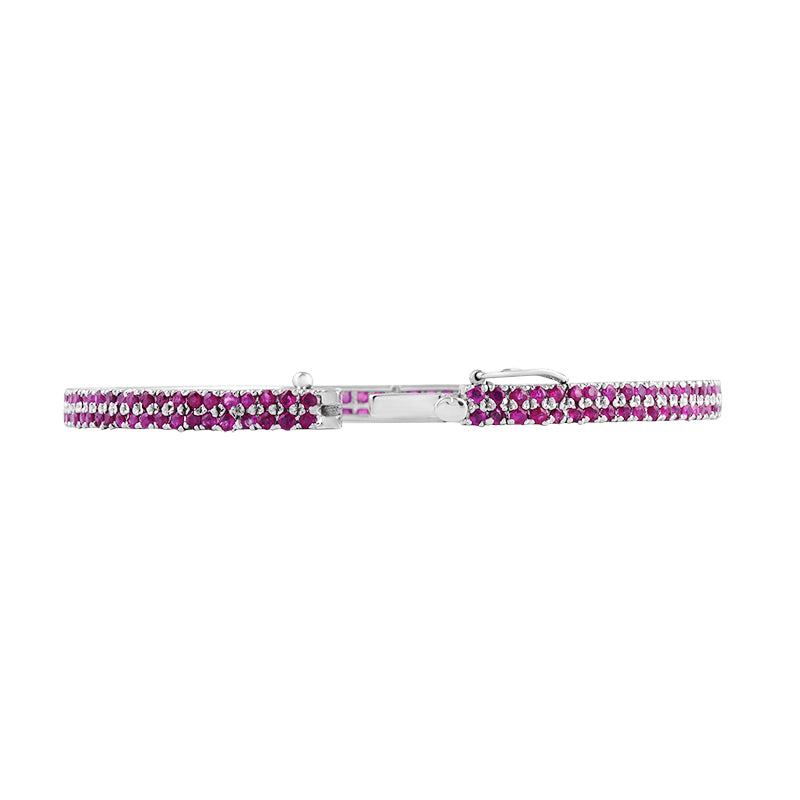 Sterling Silver Ruby Bangle