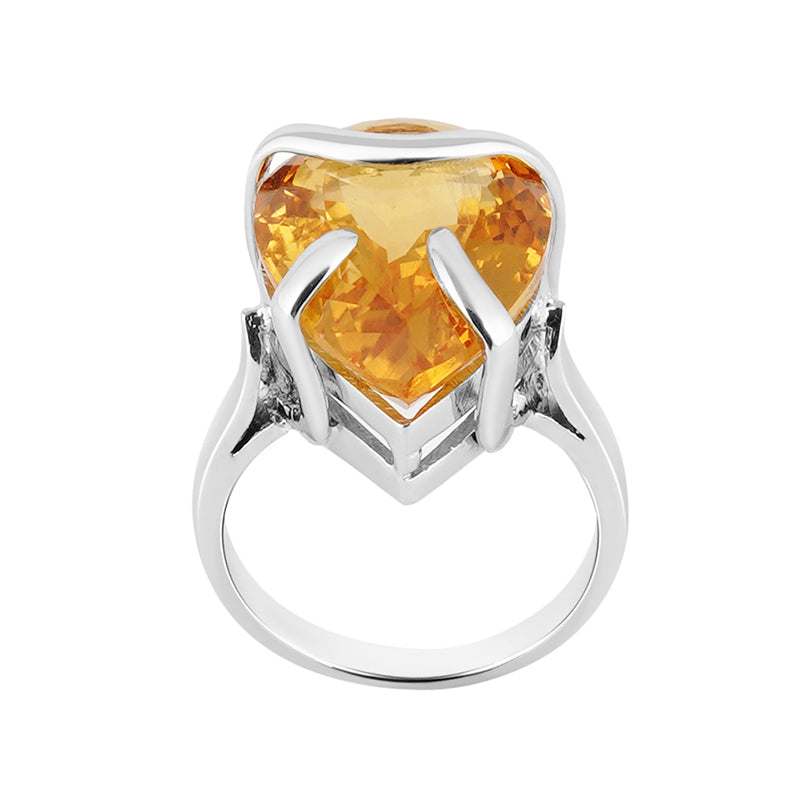 Golden Topaz Ring in Sterling Silver