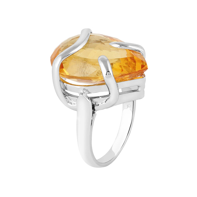 Golden Topaz Ring in Sterling Silver