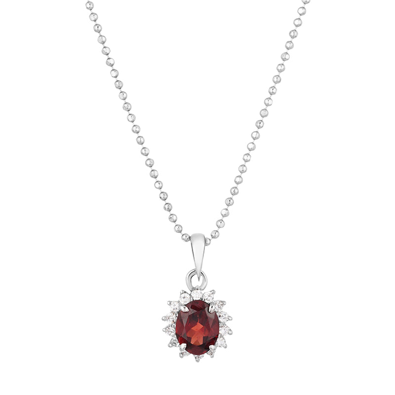 Sterling Silver Garnet & Zircon Pendant