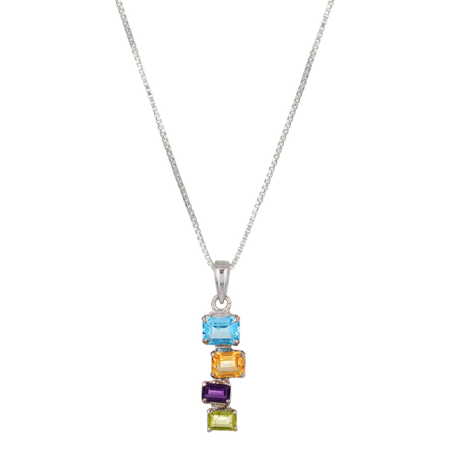 Sterling Silver Multi Stone Pendant