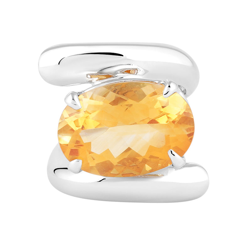 Golden Topaz Ring in Sterling Silver