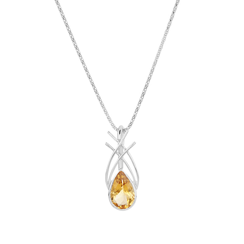 Sterling Silver Golden Topaz Pendant