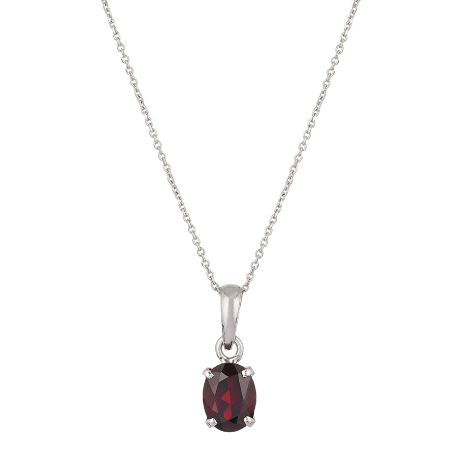 Sterling Silver Garnet Pendant