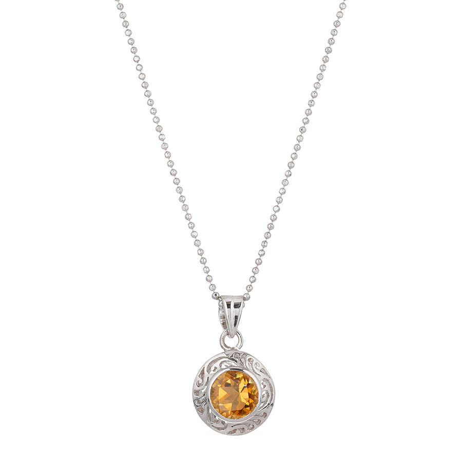 Sterling Silver Golden Topaz Pendant