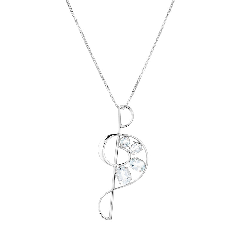 Sterling Silver Aqua Pendant