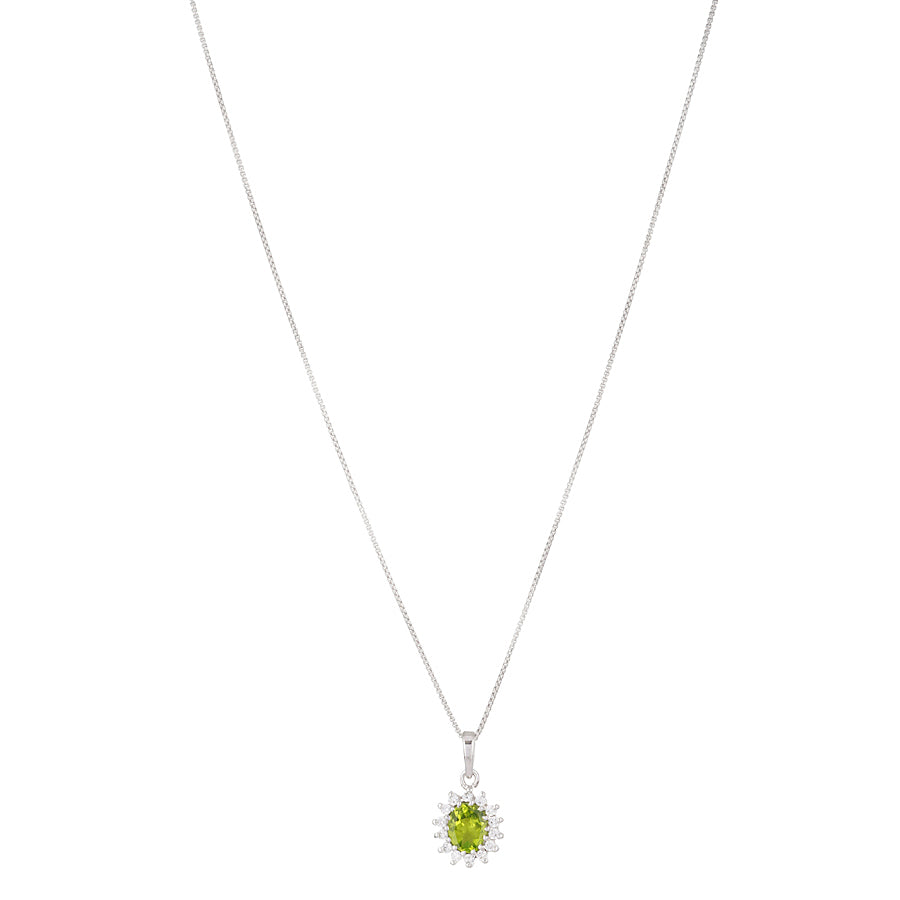 Sterling Silver Peridot & Zircon Pendant