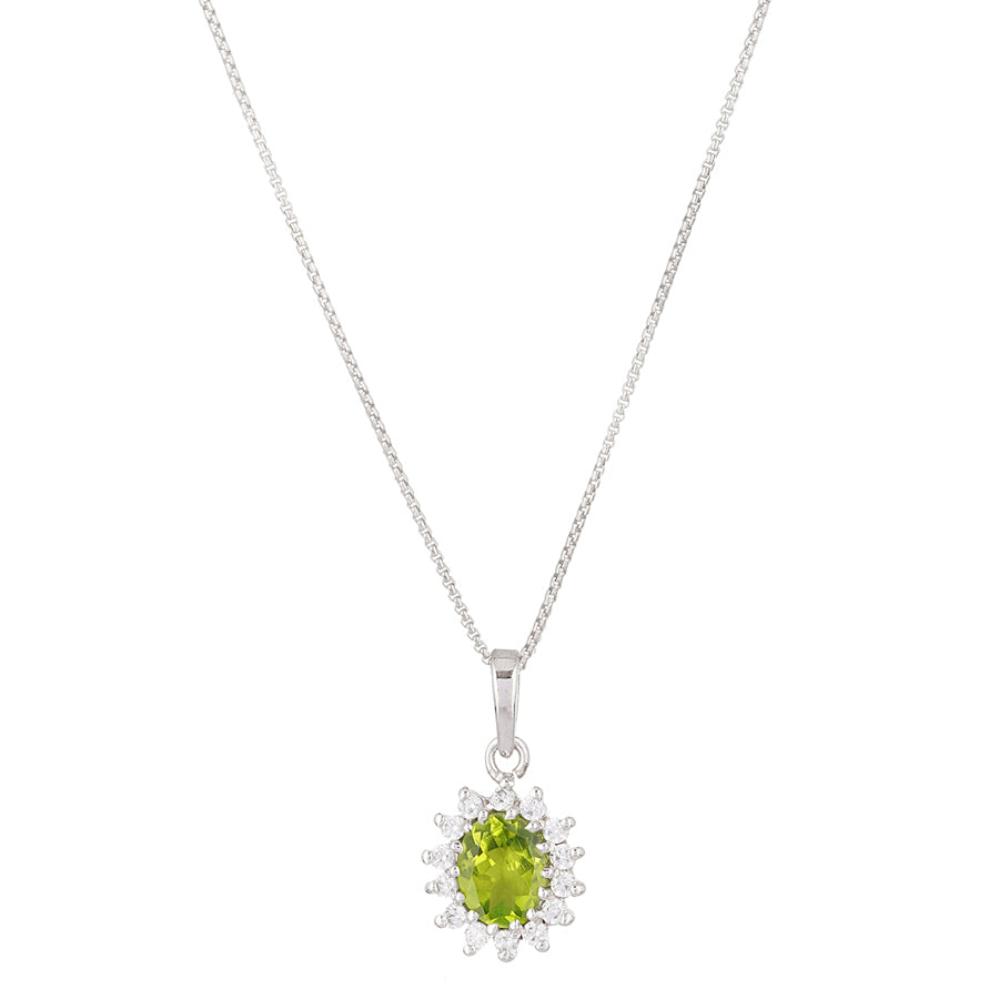 Sterling Silver Peridot & Zircon Pendant