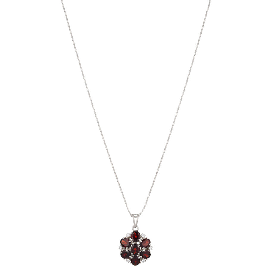 Sterling Silver Garnet & Zircon Pendant