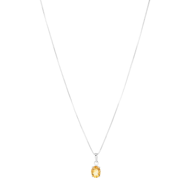 Sterling Silver Golden Topaz Pendant Set