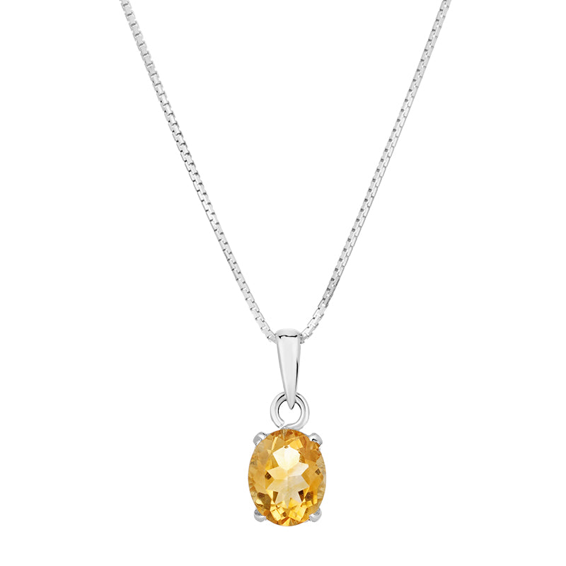 Sterling Silver Golden Topaz Pendant Set