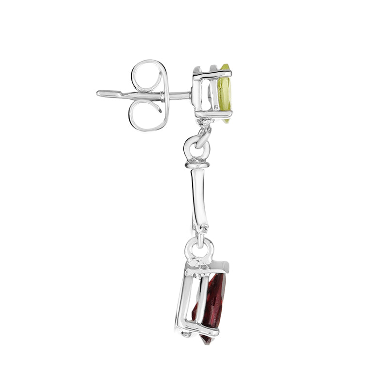 Sterling Silver Multi Stone Earrings