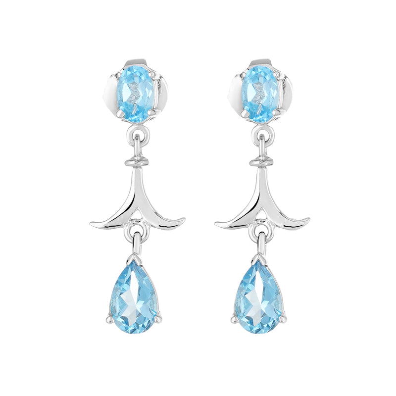 Sterling Silver Blue Topaz Earrings