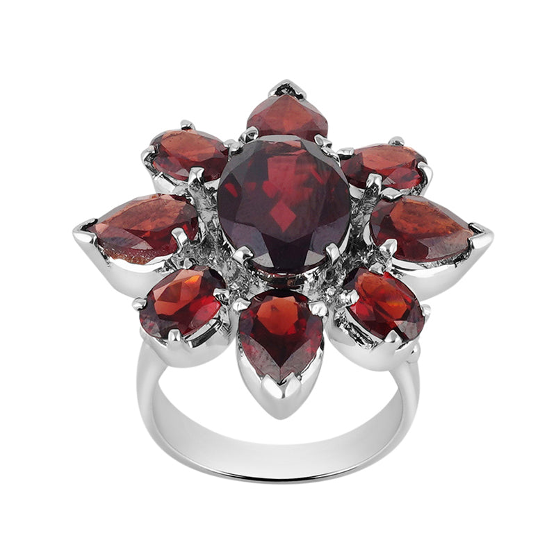 Garnet Ring in Sterling Silver