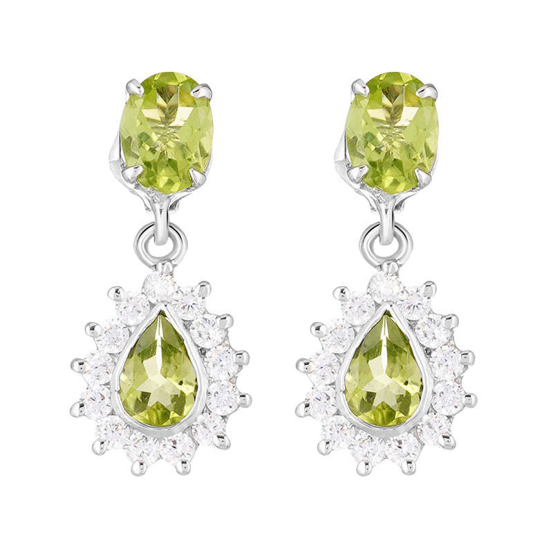 Sterling Silver Peridot & Zircon Earrings