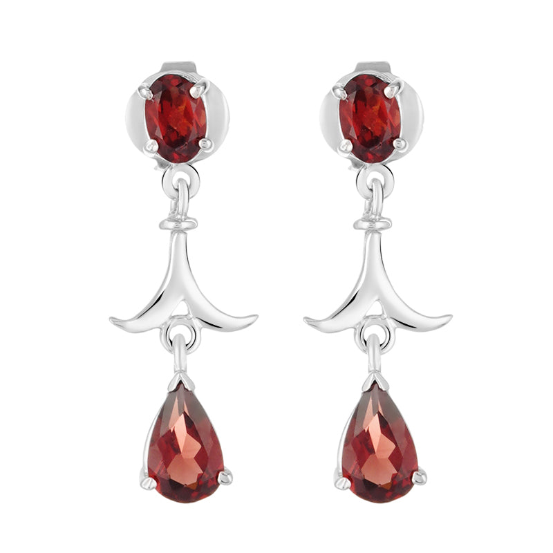 Sterling Silver Garnet Earrings