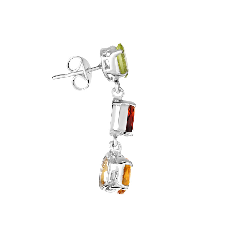 Sterling Silver Multi Stone Earrings