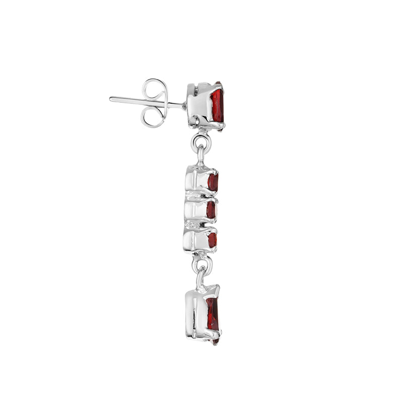 Sterling Silver Garnet Earrings