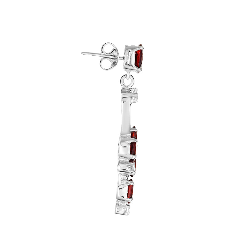 Sterling Silver Garnet & Zircon Earrings