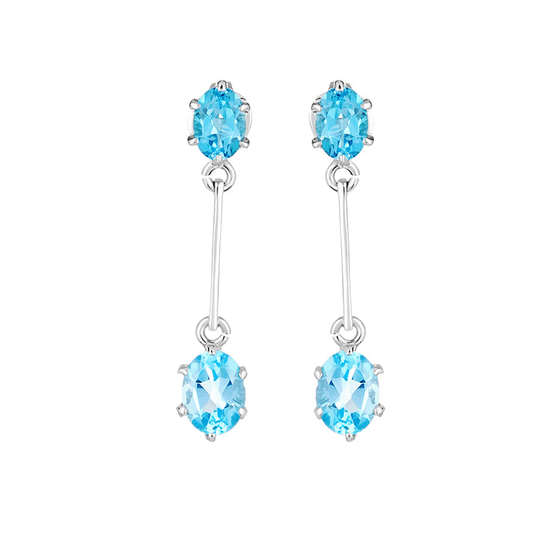 Sterling Silver Blue Topaz Earrings