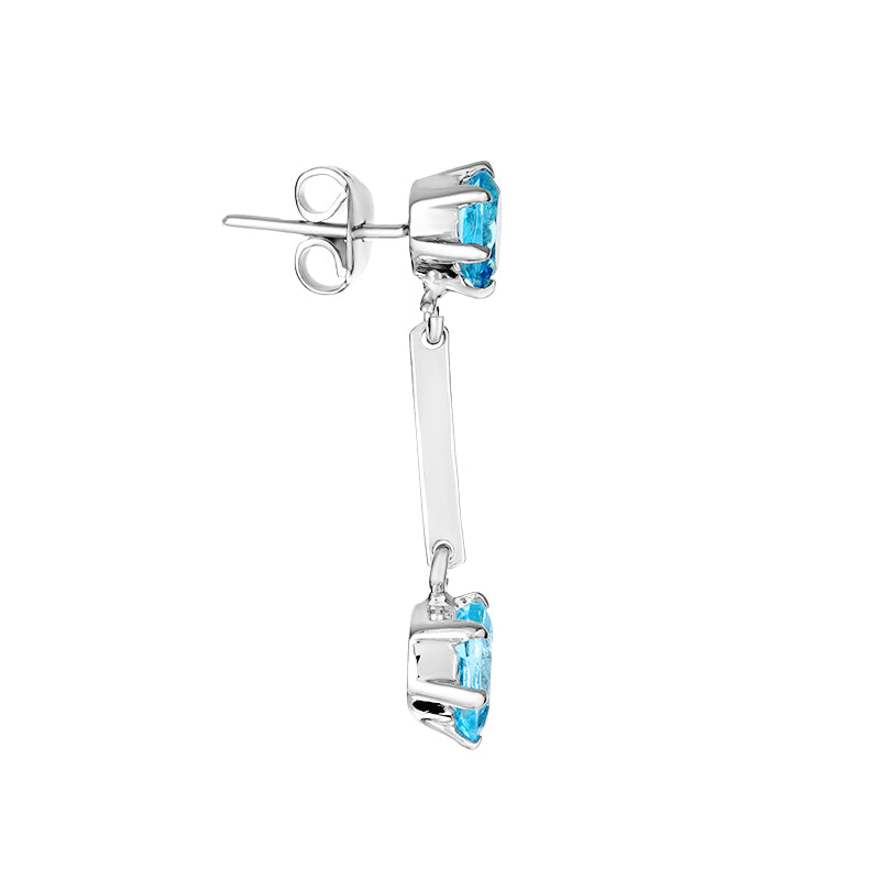 Sterling Silver Blue Topaz Earrings