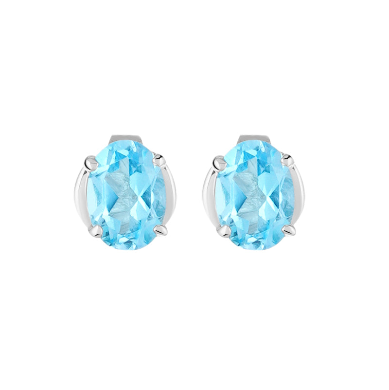 Sterling Silver Blue Topaz Studs