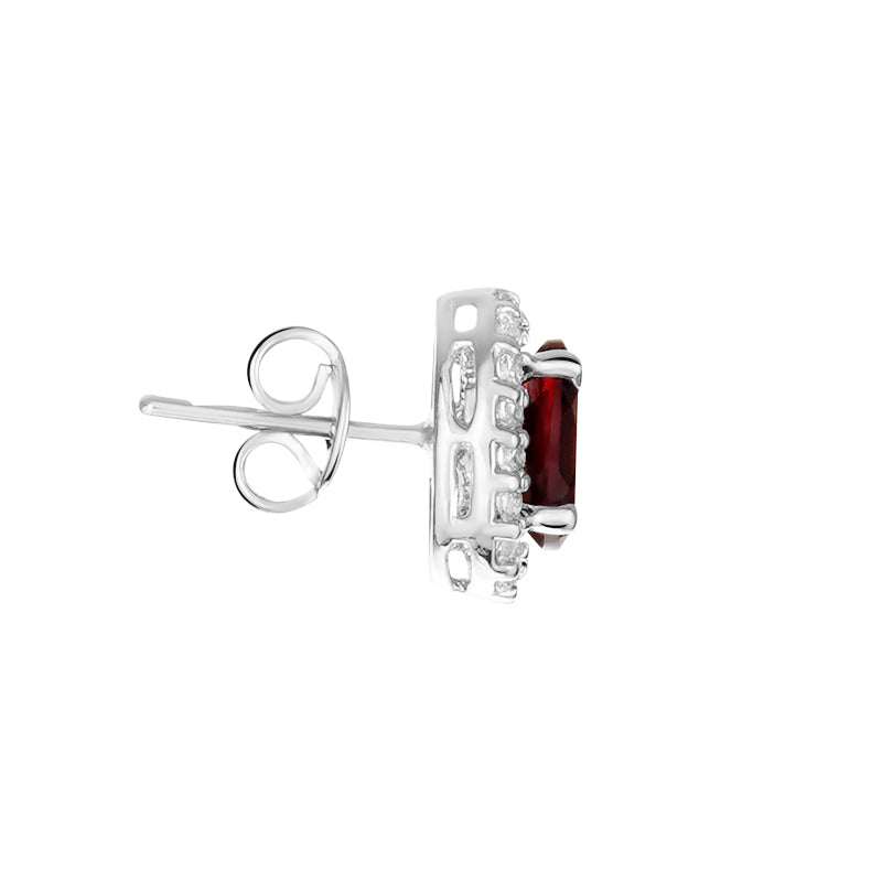 Sterling Silver Garnet & Zircon Studs