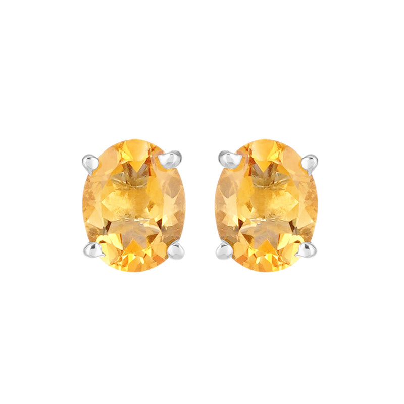 Sterling Silver Golden Topaz Studs