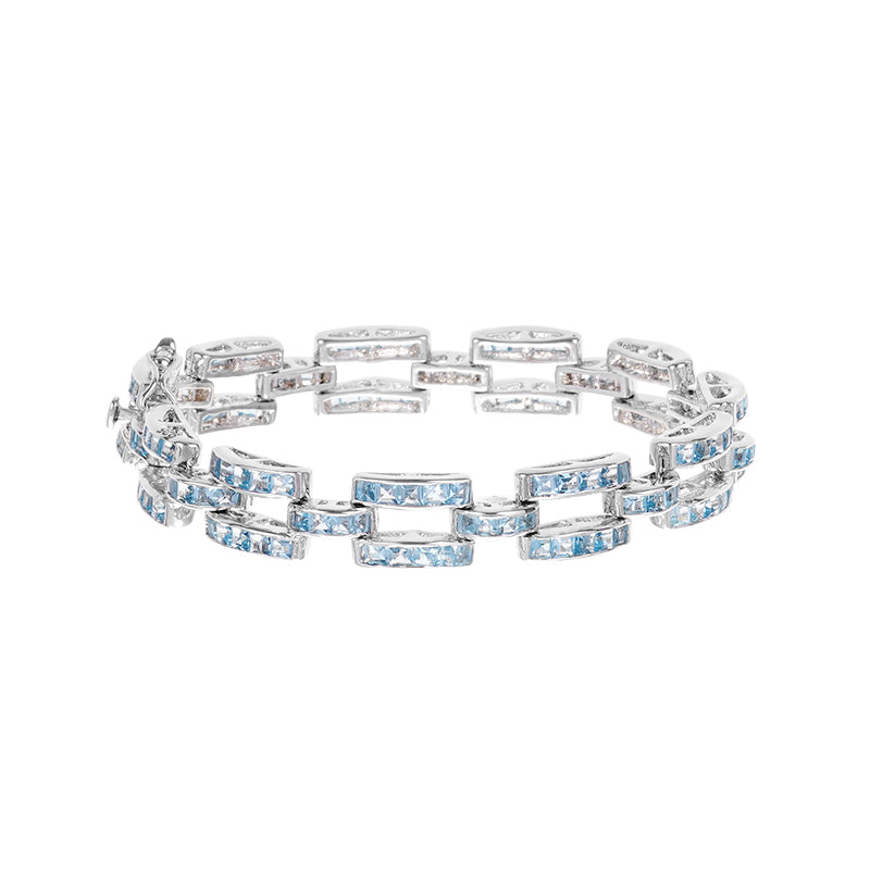 Sterling Silver Blue Topaz & Chowky Bracelet