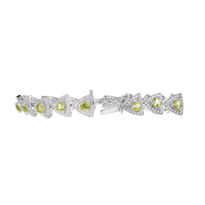 Sterling Silver Peridot & Zircon Bracelet