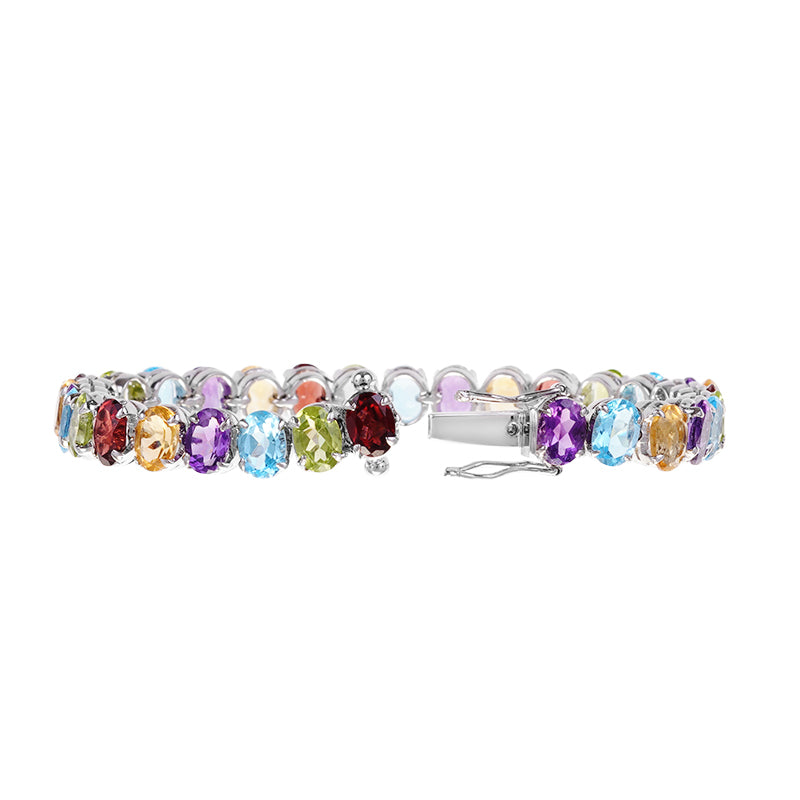 Sterling Silver Multi Stone Bracelet