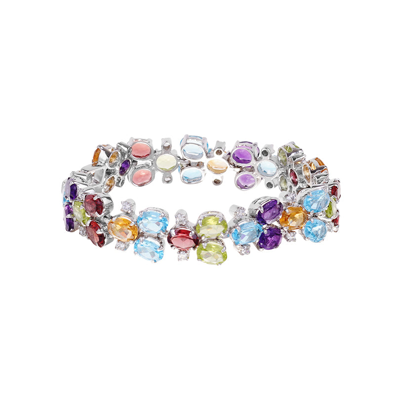 Sterling Silver Multi Stone Bracelet