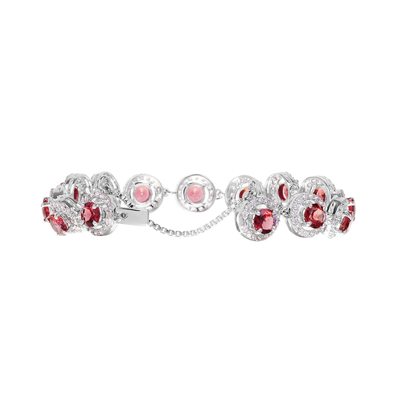 Sterling Silver Garnet & Zircon Bracelet