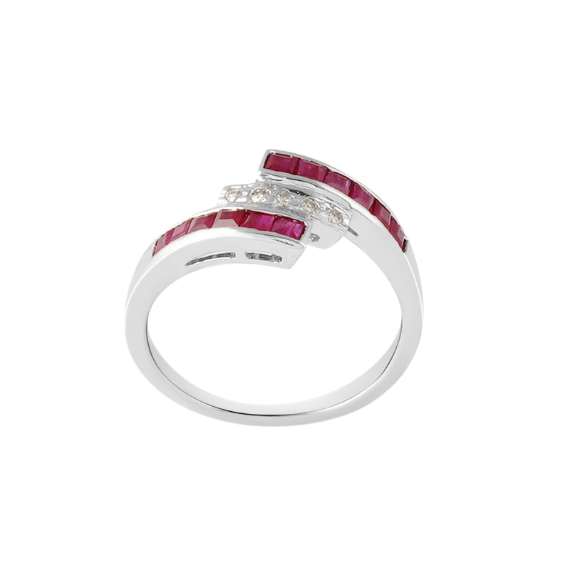 Ruby & Diamond Ring in Sterling Silver