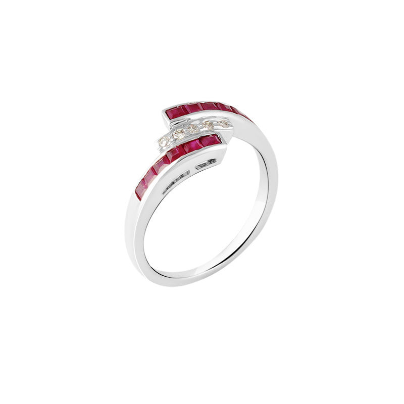 Ruby & Diamond Ring in Sterling Silver