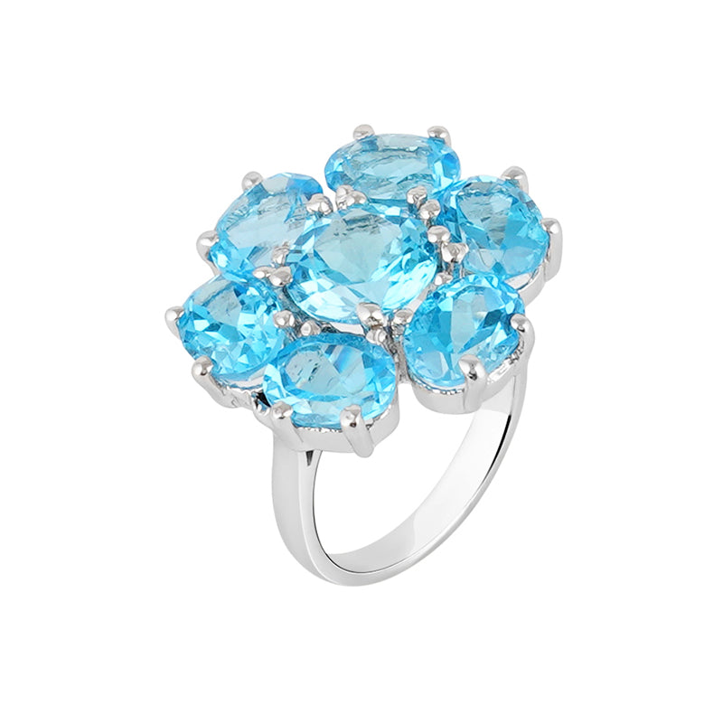 Blue Topaz Ring in Sterling Silver