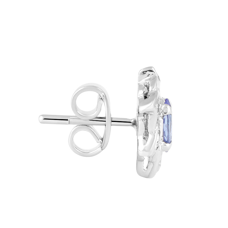 Sterling Silver Tanzanite & Diamond Stud