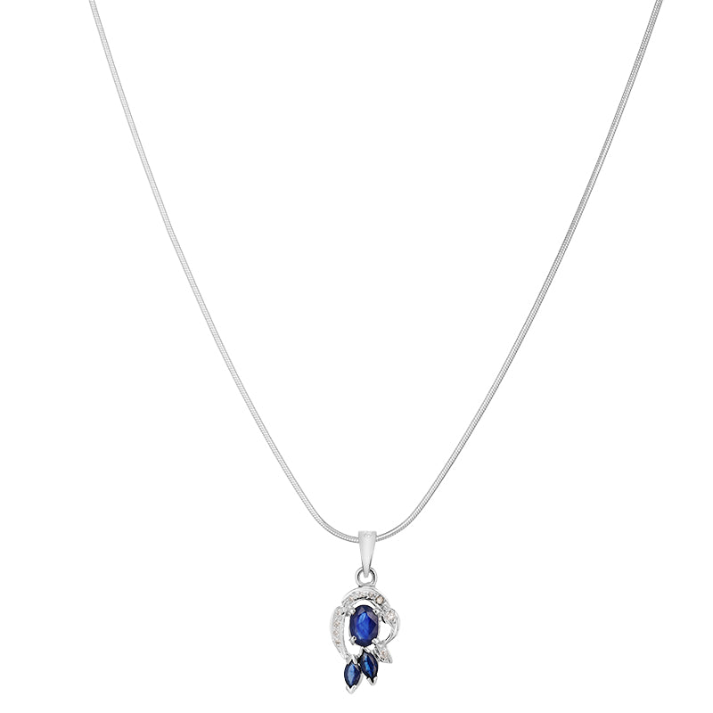 Sterling Silver Sapphire & Diamond Pendant