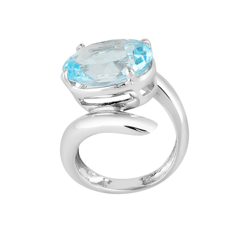 Blue Topaz Ring in Sterling Silver