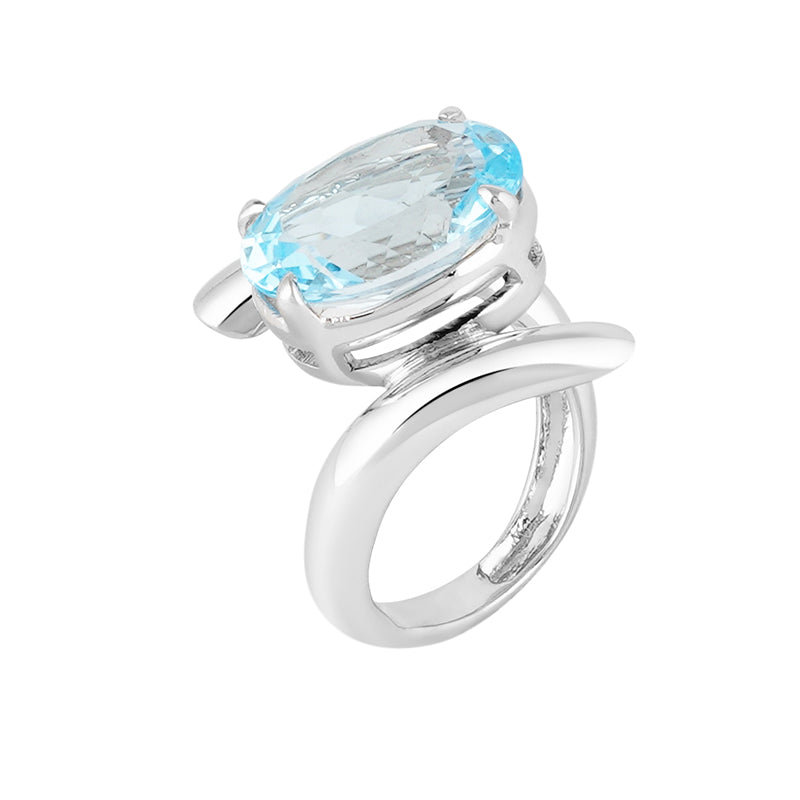 Blue Topaz Ring in Sterling Silver