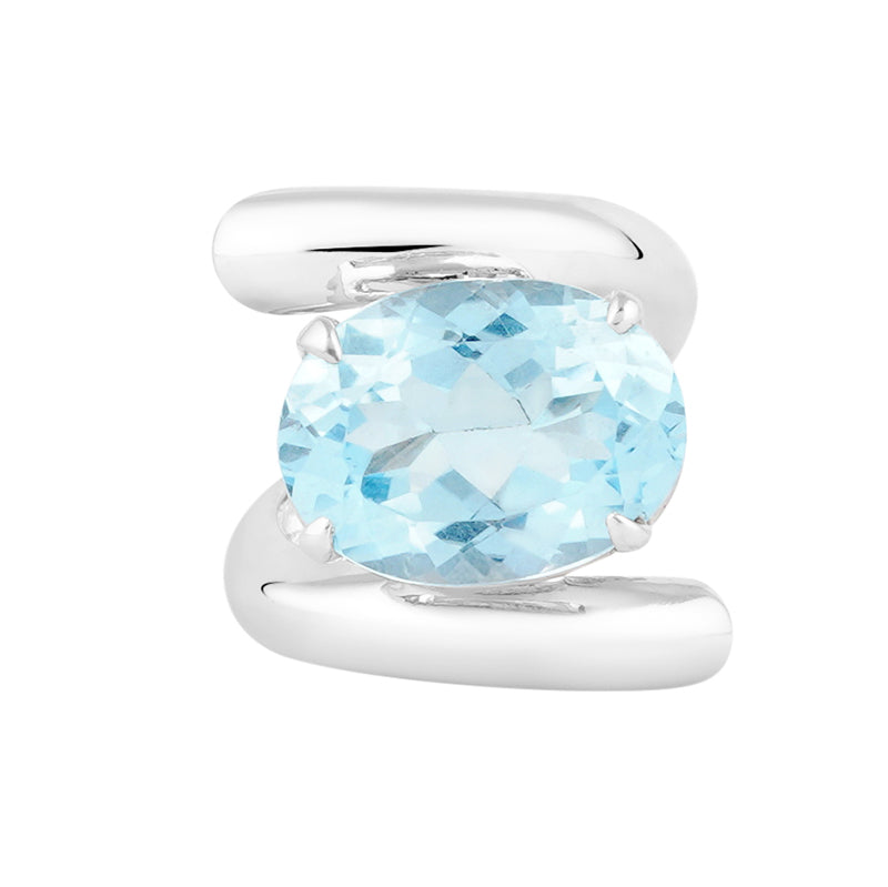 Blue Topaz Ring in Sterling Silver